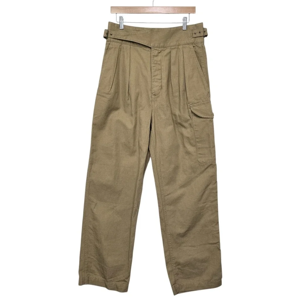 Banana Republic Herritage Explorer Utility Cargo Pants Womens Size 8 Khaki Linen
